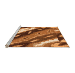 Sideview of Machine Washable Animal Orange Modern Area Rugs, wshabs3176org