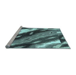 Sideview of Machine Washable Animal Light Blue Modern Rug, wshabs3176lblu