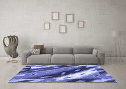 Machine Washable Animal Blue Modern Rug in a Living Room, wshabs3176blu