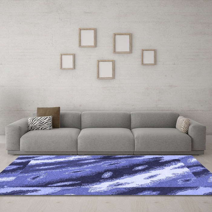 Machine Washable Animal Blue Modern Rug in a Living Room, wshabs3176blu