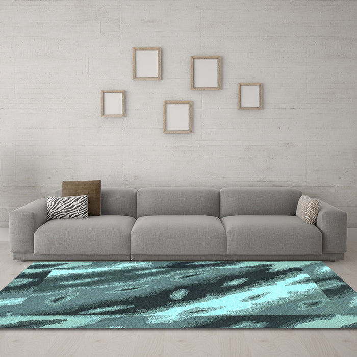 Machine Washable Animal Light Blue Modern Rug in a Living Room, wshabs3176lblu