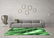 Machine Washable Animal Emerald Green Modern Area Rugs in a Living Room,, wshabs3176emgrn