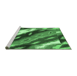 Sideview of Machine Washable Animal Emerald Green Modern Area Rugs, wshabs3176emgrn