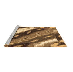 Sideview of Machine Washable Animal Brown Modern Rug, wshabs3176brn