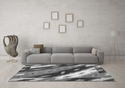 Machine Washable Animal Gray Modern Rug in a Living Room,, wshabs3176gry