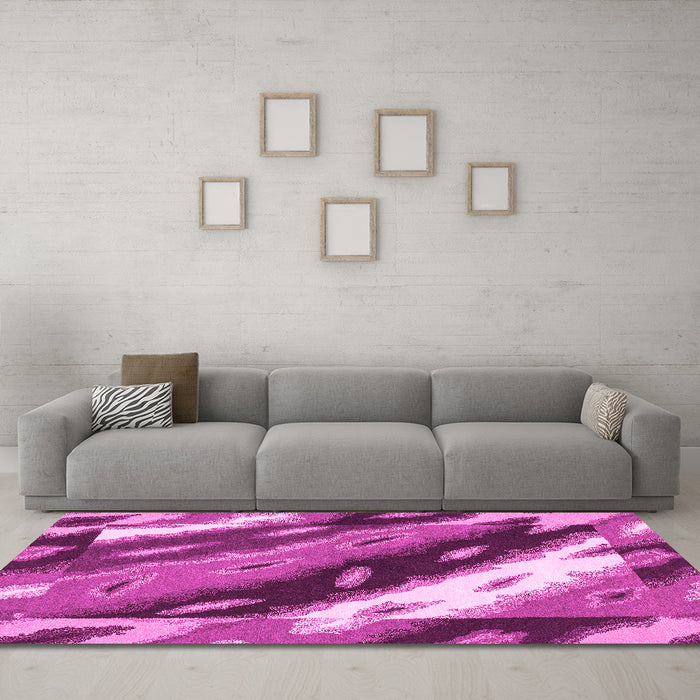 Machine Washable Animal Pink Modern Rug in a Living Room, wshabs3176pnk