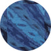 Round Abstract Blue Animal Rug, abs3177