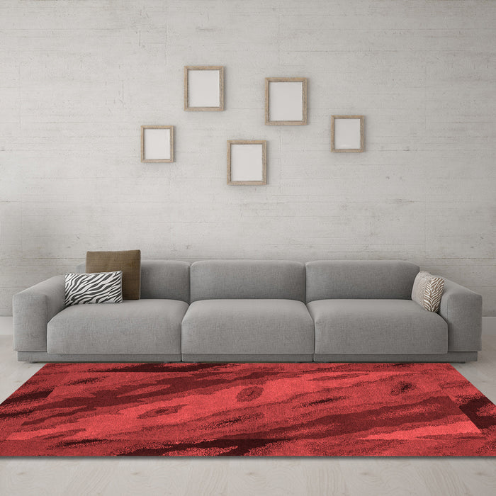 Modern Red Washable Rugs