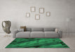 Machine Washable Animal Green Modern Area Rugs in a Living Room,, wshabs3177grn