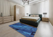 Abstract Blue Animal Rug in a Bedroom, abs3177