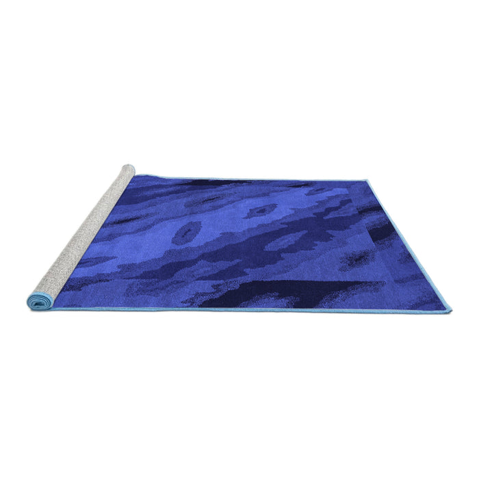 Sideview of Machine Washable Animal Blue Modern Rug, wshabs3177blu