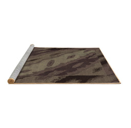 Sideview of Machine Washable Animal Brown Modern Rug, wshabs3177brn
