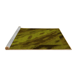 Sideview of Machine Washable Animal Yellow Modern Rug, wshabs3177yw