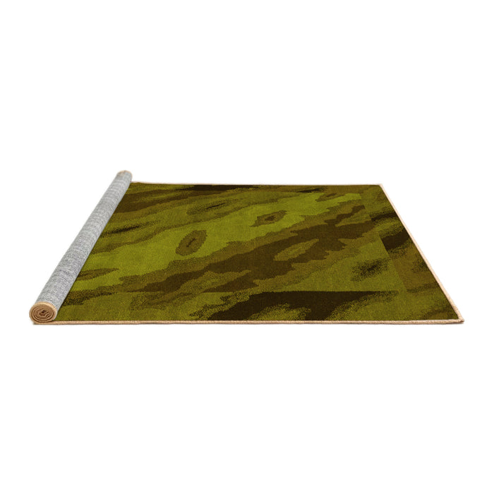 Sideview of Machine Washable Animal Yellow Modern Rug, wshabs3177yw