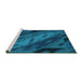 Sideview of Machine Washable Animal Turquoise Modern Area Rugs, wshabs3177turq