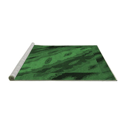 Sideview of Machine Washable Animal Emerald Green Modern Area Rugs, wshabs3177emgrn