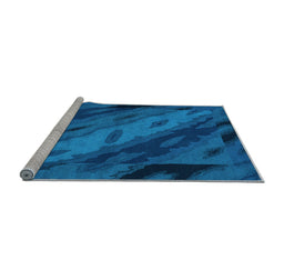 Sideview of Machine Washable Animal Light Blue Modern Rug, wshabs3177lblu