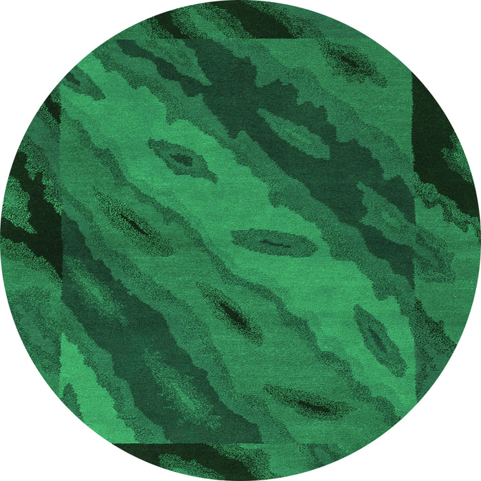 Round Animal Green Modern Rug, abs3177grn