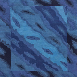 Square Machine Washable Abstract Blueberry Blue Rug, wshabs3177
