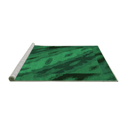 Sideview of Machine Washable Animal Green Modern Area Rugs, wshabs3177grn