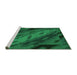 Sideview of Machine Washable Animal Green Modern Area Rugs, wshabs3177grn
