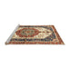 Sideview of Machine Washable Abstract Brown Red Rug, wshabs3178