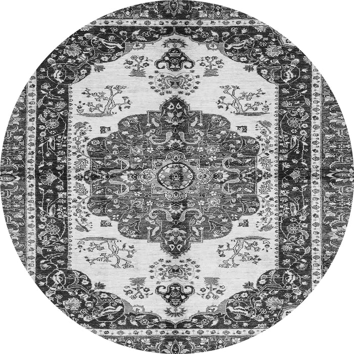 Round Machine Washable Abstract Gray Modern Rug, wshabs3178gry