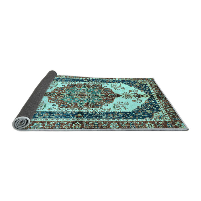 Sideview of Abstract Light Blue Modern Rug, abs3178lblu