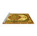 Sideview of Machine Washable Abstract Yellow Modern Rug, wshabs3178yw