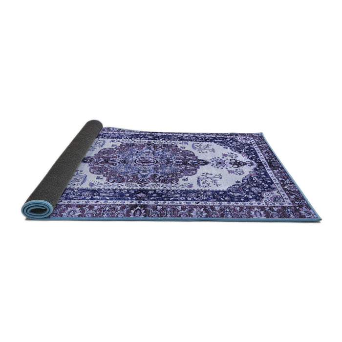 Sideview of Abstract Blue Modern Rug, abs3178blu