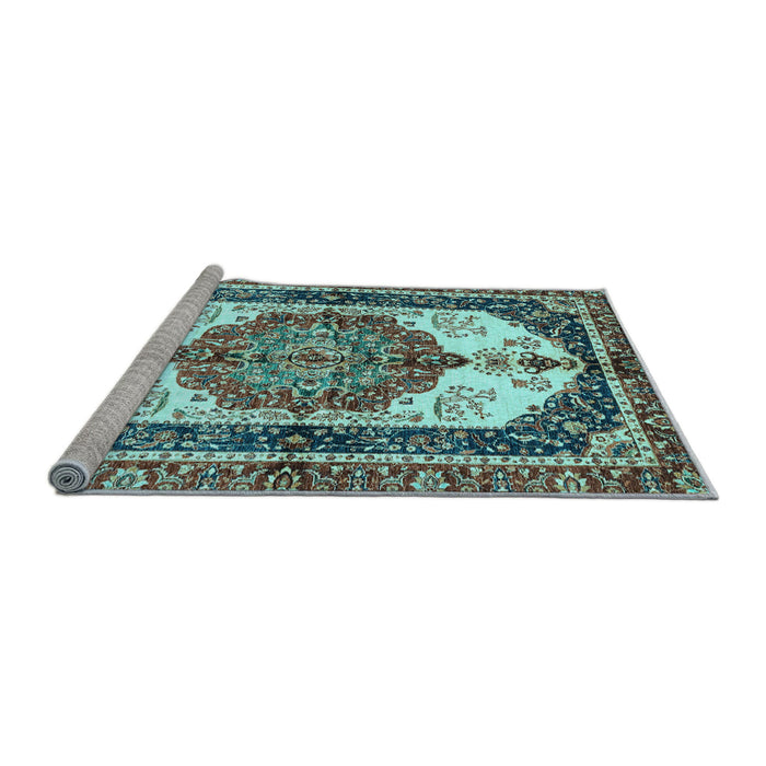Sideview of Machine Washable Abstract Light Blue Modern Rug, wshabs3178lblu