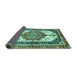 Sideview of Abstract Turquoise Modern Rug, abs3178turq