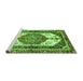 Sideview of Machine Washable Abstract Green Modern Area Rugs, wshabs3178grn