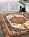 Machine Washable Abstract Brown Red Rug in a Family Room, wshabs3178