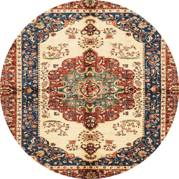 Round Machine Washable Abstract Brown Red Rug, wshabs3178