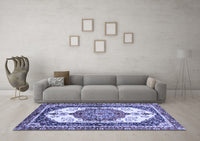 Machine Washable Abstract Blue Modern Rug, wshabs3178blu