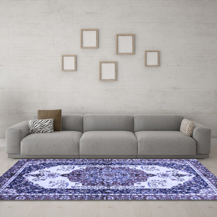 Machine Washable Abstract Blue Modern Rug in a Living Room, wshabs3178blu