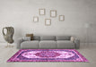 Machine Washable Abstract Purple Modern Area Rugs in a Living Room, wshabs3178pur