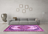 Machine Washable Abstract Purple Modern Rug, wshabs3178pur