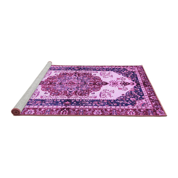 Sideview of Machine Washable Abstract Purple Modern Area Rugs, wshabs3178pur