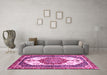 Machine Washable Abstract Pink Modern Rug in a Living Room, wshabs3178pnk