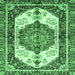 Square Machine Washable Abstract Emerald Green Modern Area Rugs, wshabs3178emgrn