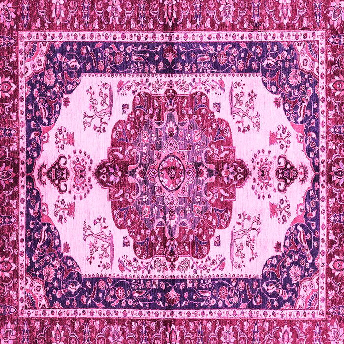 Square Machine Washable Abstract Pink Modern Rug, wshabs3178pnk