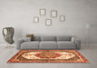 Machine Washable Abstract Orange Modern Area Rugs in a Living Room, wshabs3178org