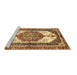 Sideview of Machine Washable Abstract Brown Modern Rug, wshabs3178brn