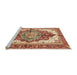 Sideview of Machine Washable Abstract Yellow Rug, wshabs3179