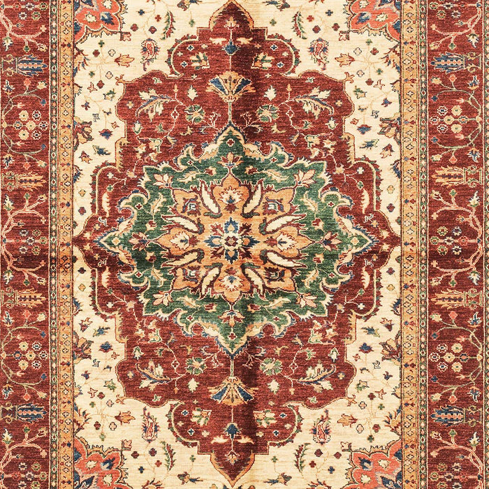 Machine Washable Abstract Yellow Rug, wshabs3179