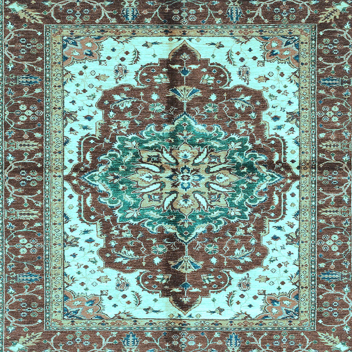 Square Machine Washable Persian Light Blue Traditional Rug, wshabs3179lblu