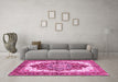 Machine Washable Persian Pink Traditional Rug in a Living Room, wshabs3179pnk