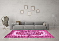 Machine Washable Persian Pink Traditional Rug, wshabs3179pnk